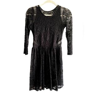 Abercrombie & Fitch Black Skater Dress Sexy Lace Party Event, Size Small